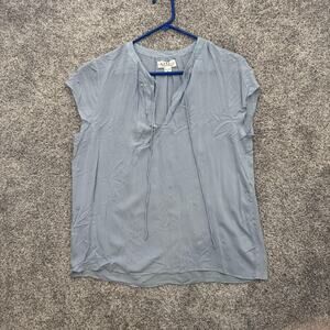 Velvet Graham & Spencer Shirt Womens Small Blue Cap Sleeve Lightweight Viscose